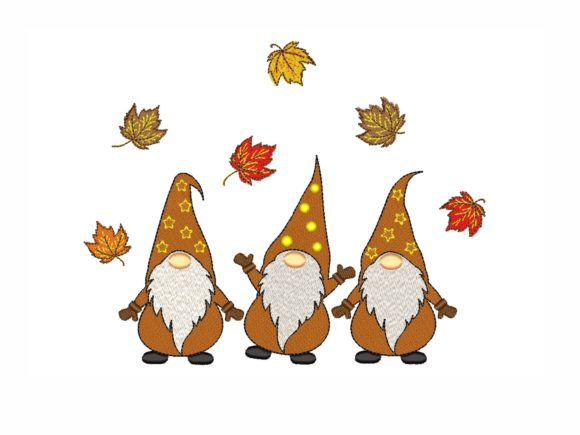 Autumn Gnomes Embroidery Design