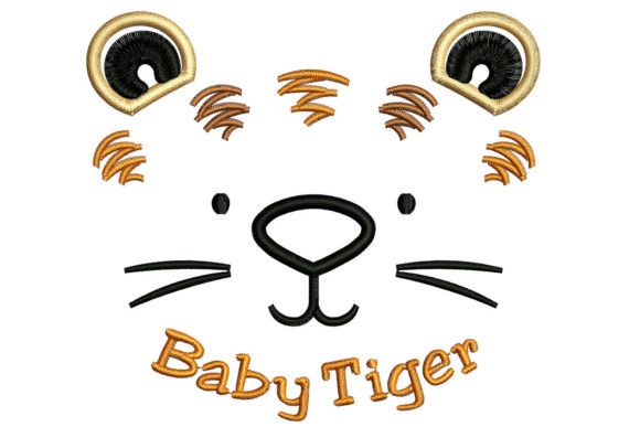 Baby Tiger Face Embroidery