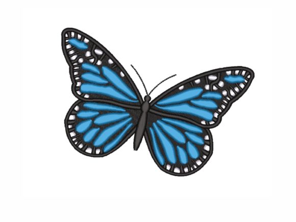 Blue Butterfly Embroidery