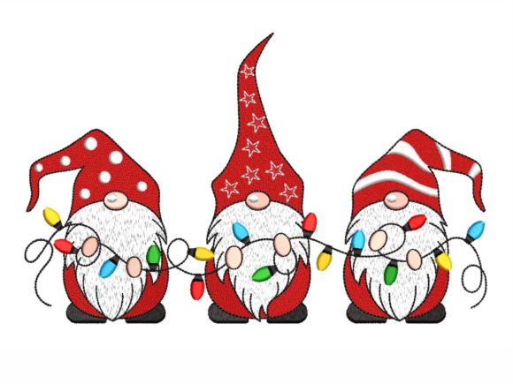 Christmas Gnomes Embroidery Design