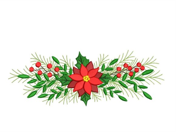Christmas Poinsettia Embroidery