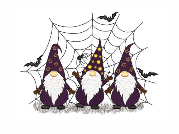 Halloween Gnomes Embroidery Design