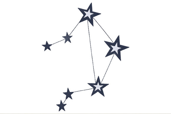 Libra Constellation Sign Embroidery Design