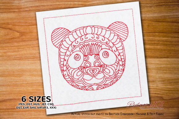 Panda Zentangle: A Unique Embroidery Design