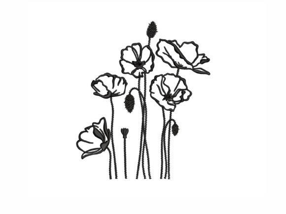 Poppies Embroidery Design
