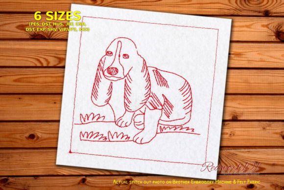 Puppy Basset Hound Embroidery