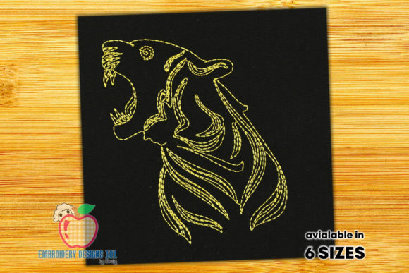 Roaring Tiger Embroidery Design